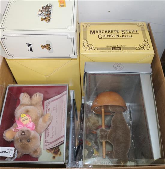 Eight modern Steiff collectors animals,